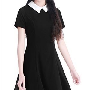 Wednesday Adams collared smock short sleeve dress
